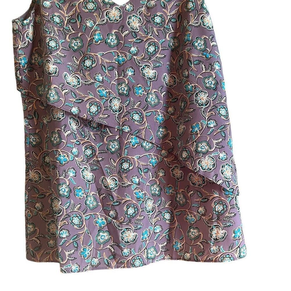 Cabi Women Purple Floral Tiered‎ Layered V-Neck Tank Top XS - Picture 2 of 5